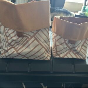 Thirty-One Brown and White Storage Bags